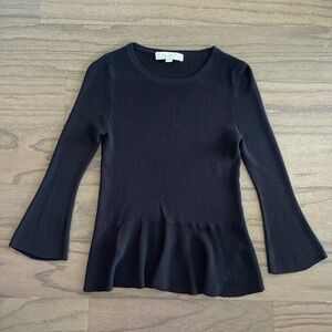 LOFT Petite Black Peplum Sweater - Size XSP